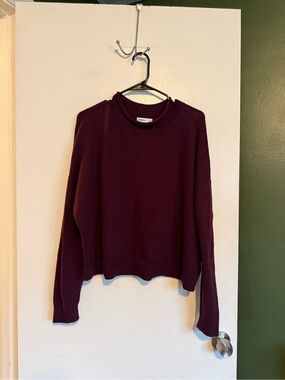 Sonoma wine colored dark red roll neck pullover soft sweater size medium